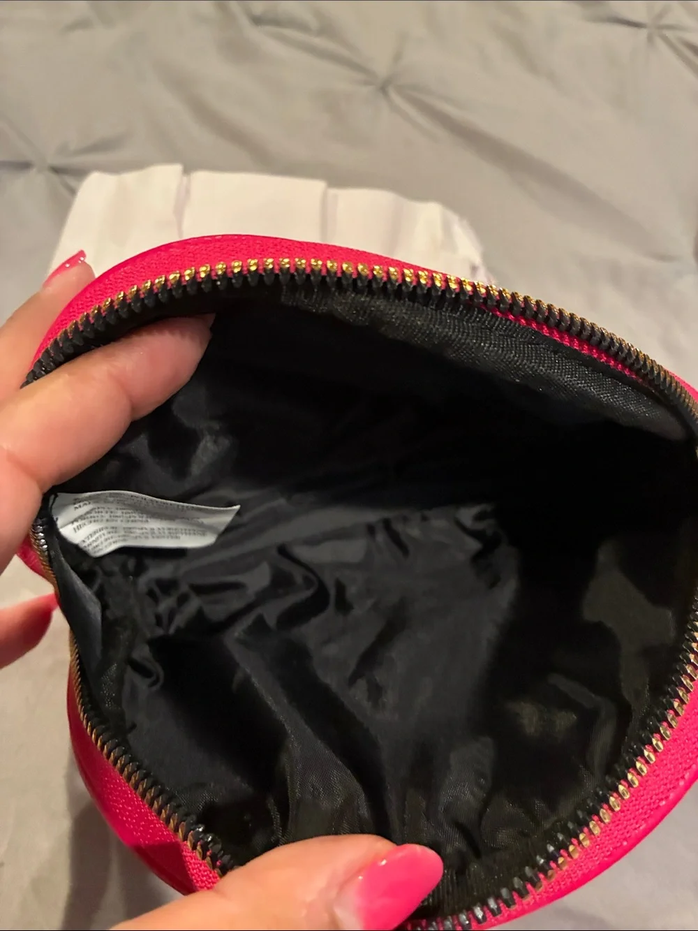 Betsey Johnson Bright Fuchsia Quilted Cosmetic Case